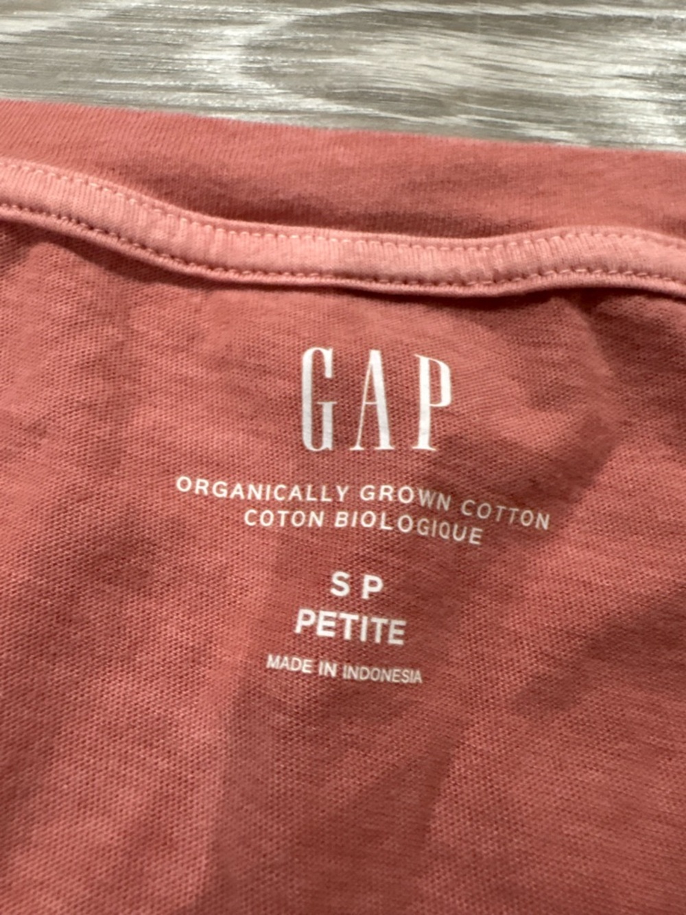 GAP Short Sleeve V-Neck Tee in Dusty Coral - Picture 2 of 2